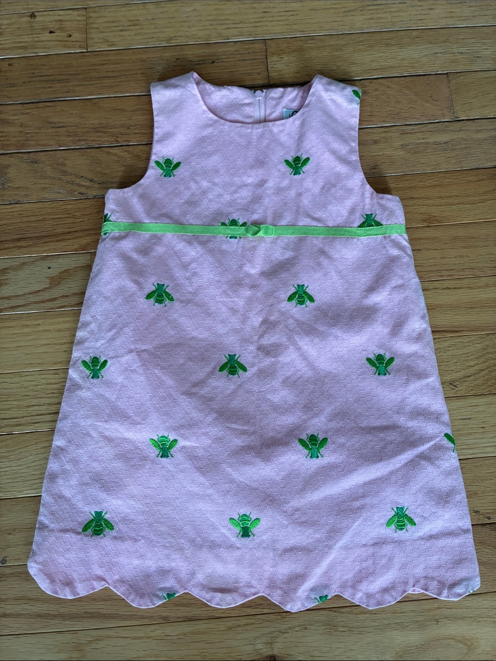 Lilly Pulitzer Pink Dress with Green Bee Embroidery